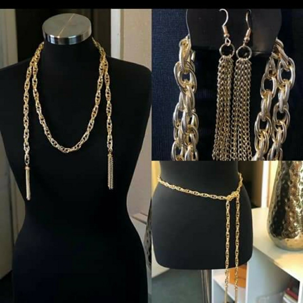 G old scarf necklace